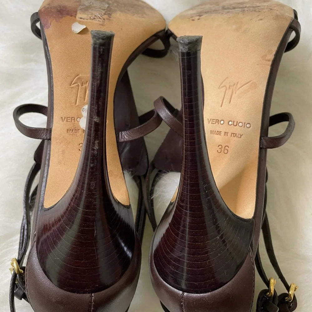 Brown strappy Giuseppe sandals size 36 - Picture 6 of 6